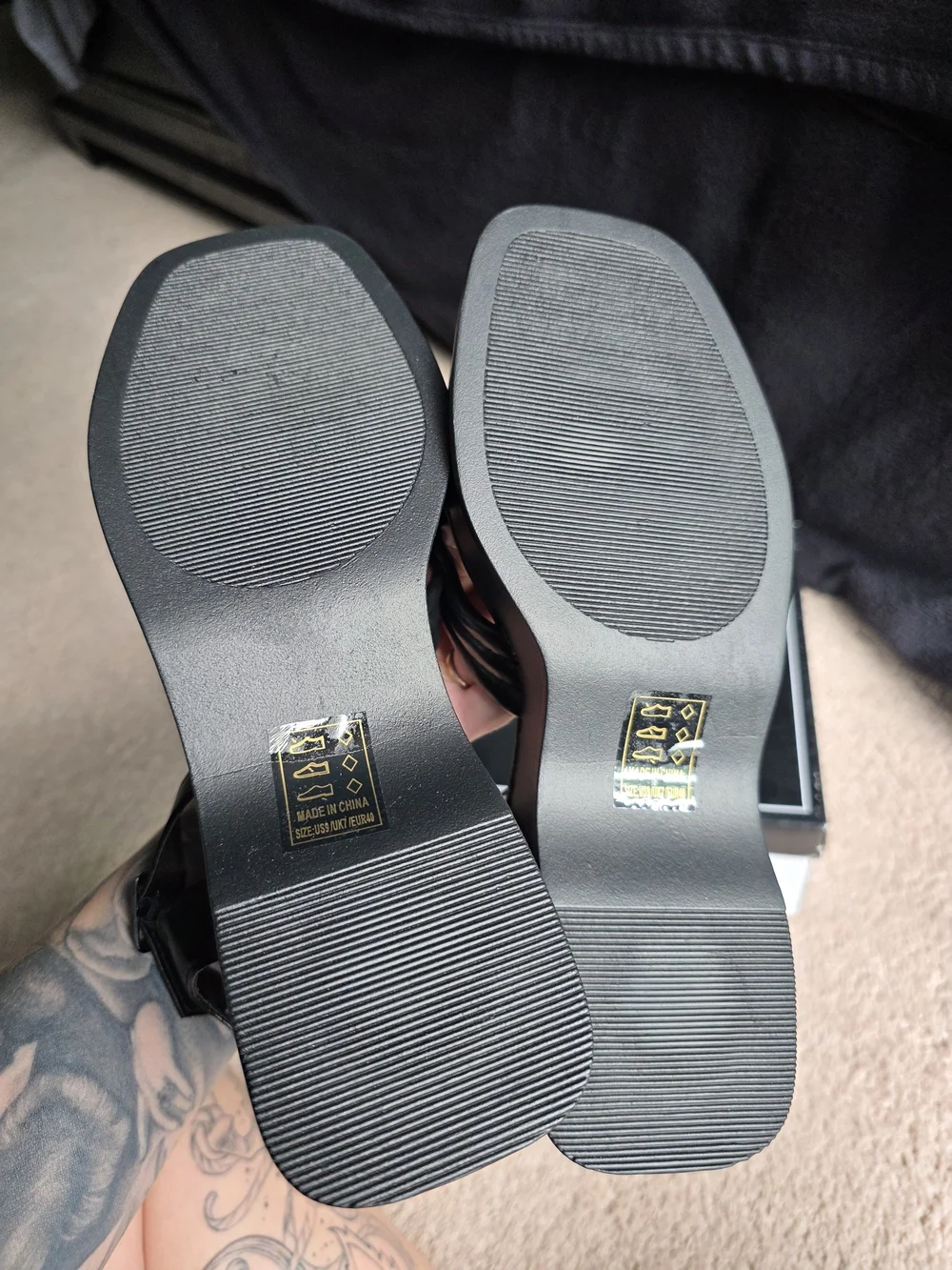 Qupid Alvia-01 Black Platform Wedge Sandals NWT Size 9